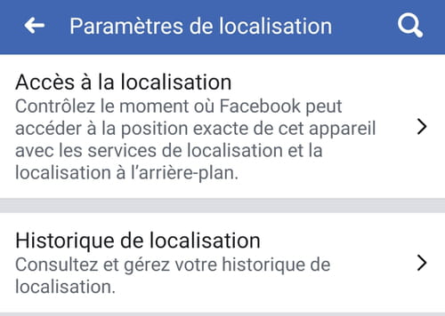 Disable Facebook location history on Android