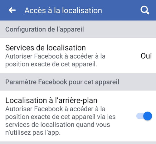 Desactivar el historial de ubicaciones de Facebook en Android
