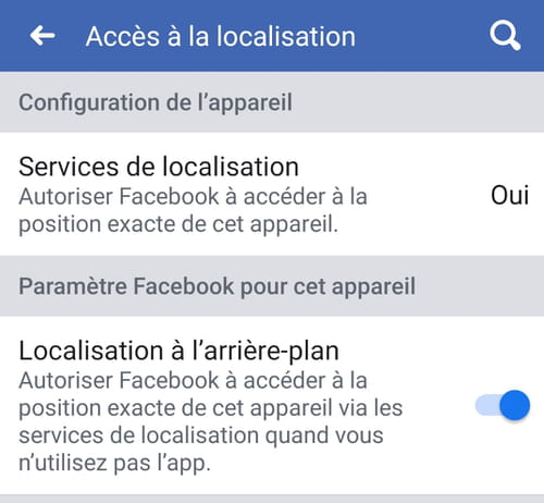 Disable Facebook location history on Android