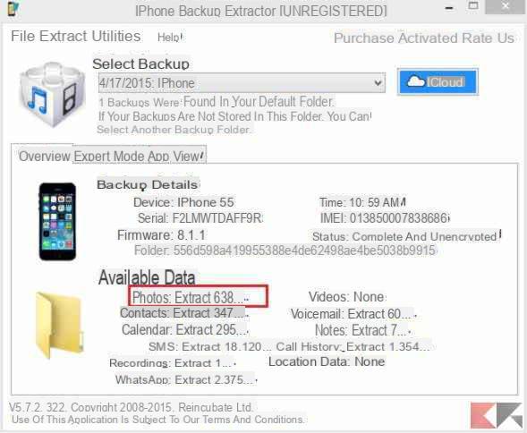 Recuperare video da backup iPhone