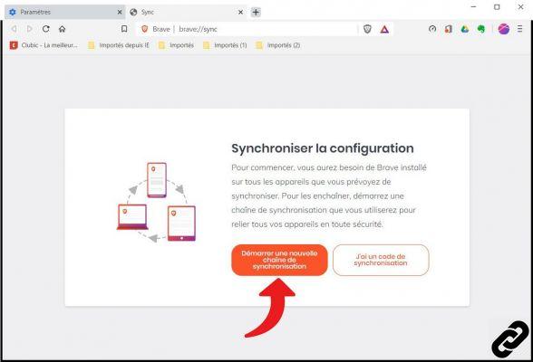 Como sincronizar sua configuração do Brave?