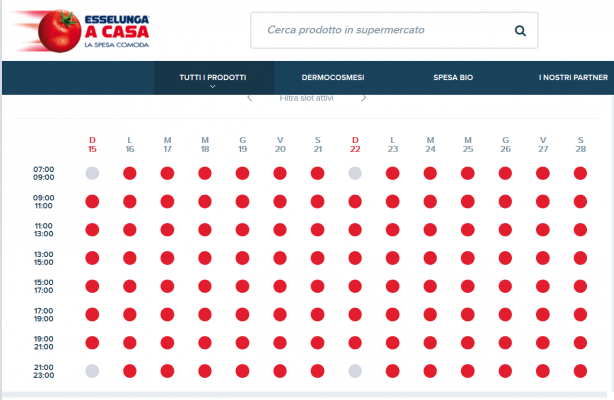 Esselunga à domicile, impossible de faire ses achats en ligne : délai de livraison de 2 semaines