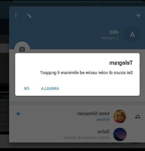Come uscire da un gruppo Telegram
