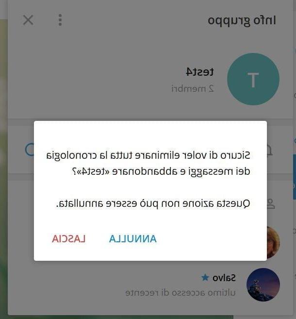 Come uscire da un gruppo Telegram