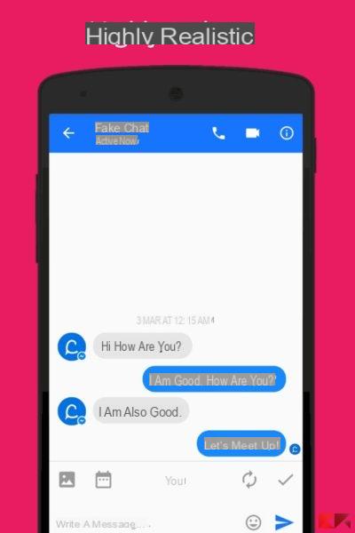 App per creare chat finte Facebook