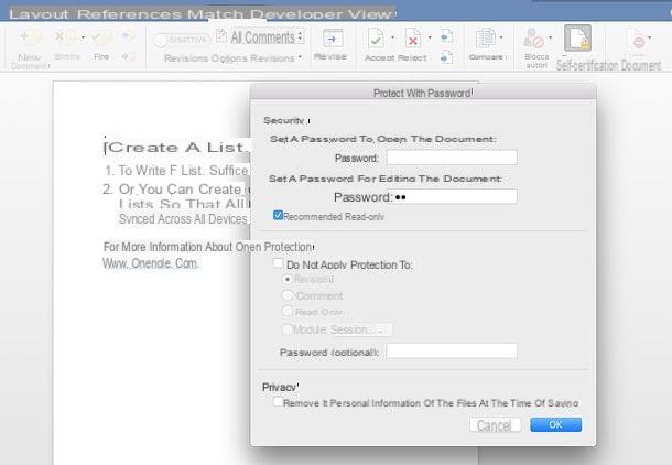 Come proteggere un file Word