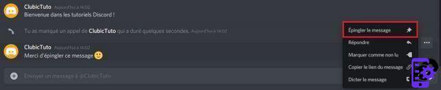 How do I pin a message in a Discord conversation?