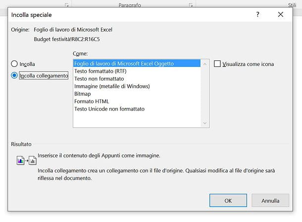 How to insert Excel table in Word