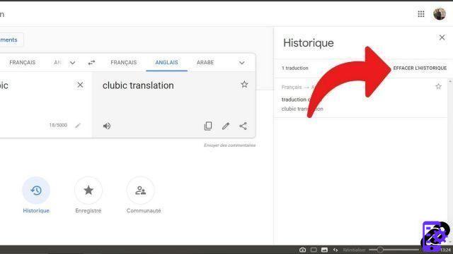 How to clear the Google Translate translation history?