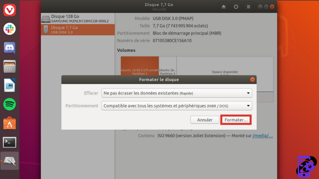 ¿Cómo formatear una unidad USB o un disco duro en Ubuntu?