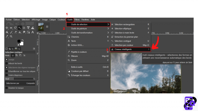 Como usar tesouras inteligentes no GIMP?