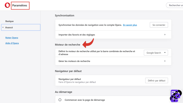 How to change the search engine on Opera?