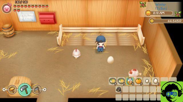 Como obter e cuidar de galinhas em Story of Seasons: Friends of Mineral Town