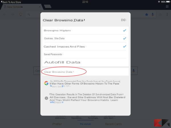 Como limpar o histórico do Google Chrome