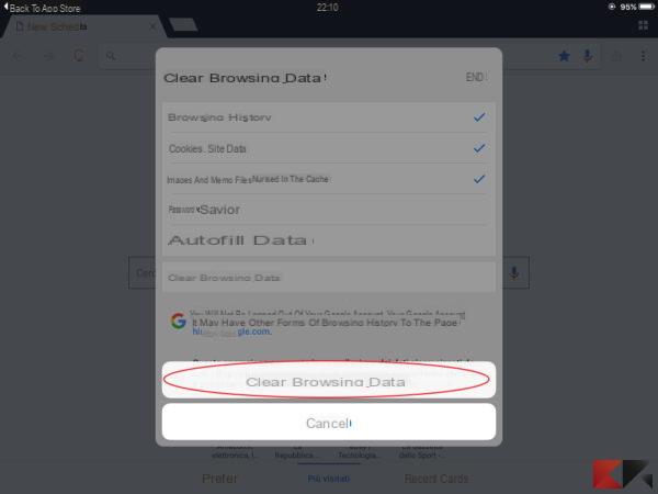 How to clear Google Chrome history