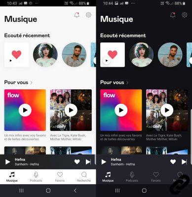 Como alterar o modo de cor no Deezer?