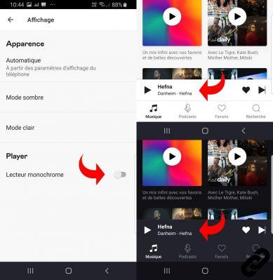 Como alterar o modo de cor no Deezer?