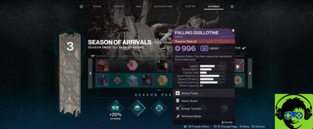 Cómo conseguir la guillotina que cae en Destiny 2