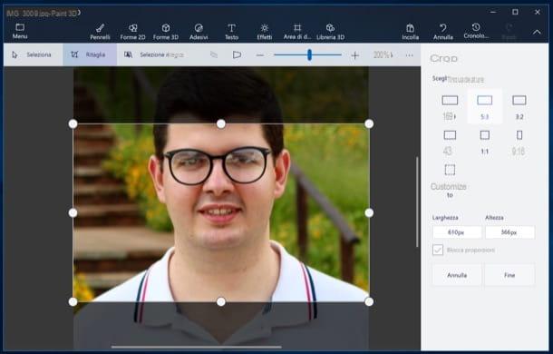 Come ritagliare foto con Paint