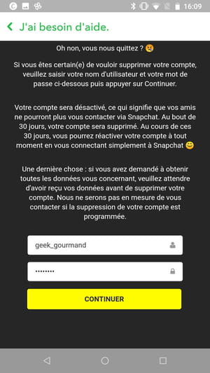 Delete a Snapchat account: how to close it easily