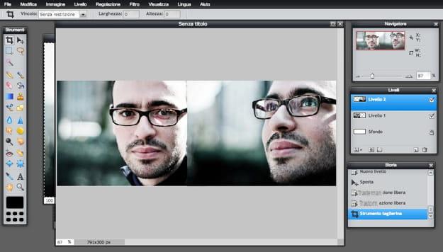 Come affiancare due foto online