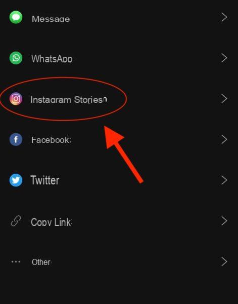 How to share a Spotify song through Instagram Stories
