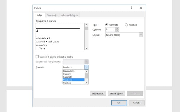 How to create Word index