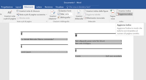 How to create Word index