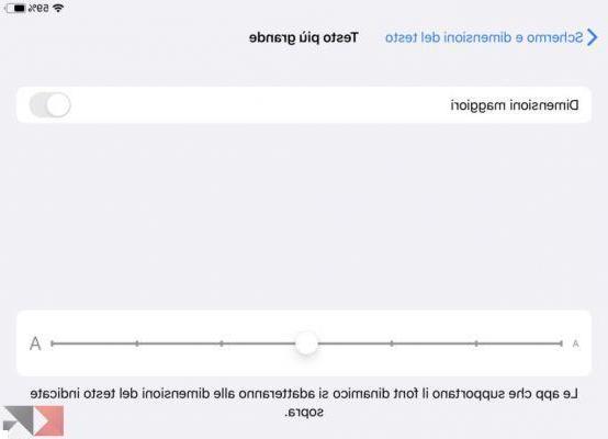 Come cambiare le dimensioni del testo e font su iPhone e iPad