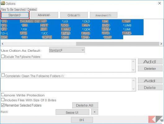 Eliminar archivos de Windows por extensión