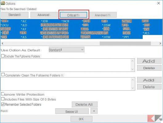 Cancellare file Windows per estensione