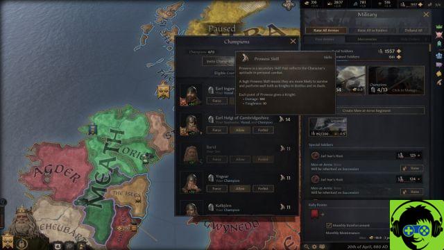 Como a habilidade de combate funciona em Crusader Kings 3?