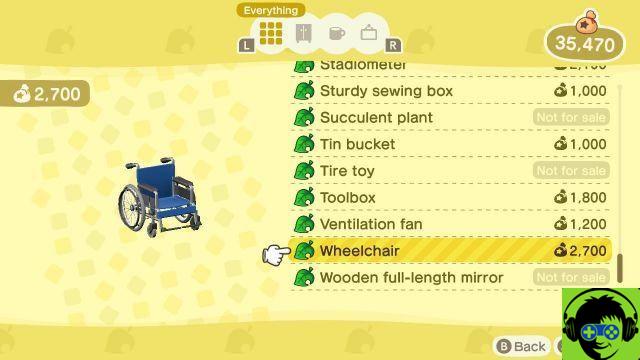 Where to find the wheelchair in Animal Crossing: New Horizons