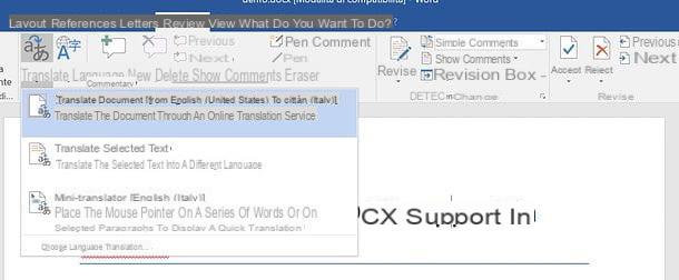 Come tradurre documento Word