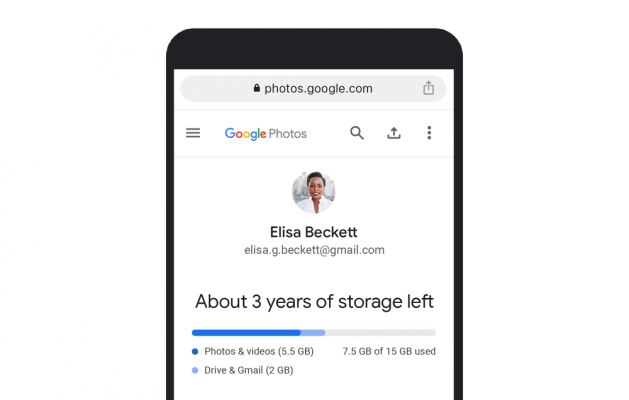 L'espace de stockage Google Photos illimité est épuisé