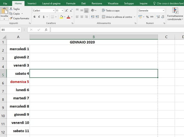 Como criar um calendário no Excel