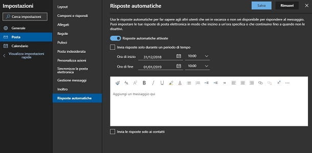 How to set up Outlook auto reply