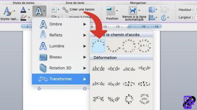 ¿Cómo escribir texto curvo en Word?