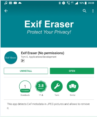 Cómo eliminar datos Exif de fotos en Android