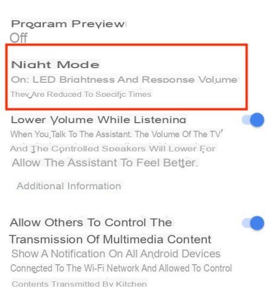 How to activate night mode on Google Home