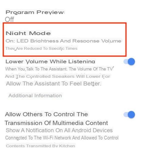Cómo activar el modo nocturno en Google Home