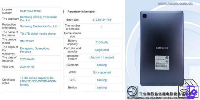 Samsung Galaxy Tab A7 Lite specs revealed