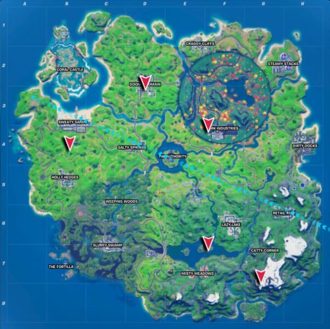 All Choppa locations in Fortnite Chapter 2 Season 4