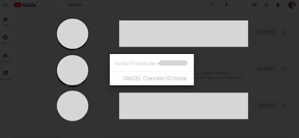 Come cancellare iscrizioni YouTube