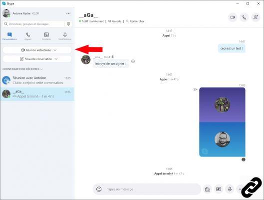 Como faço para criar ou ingressar em uma reunião instantânea no Skype?