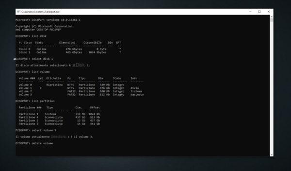 How to delete a partition on Windows