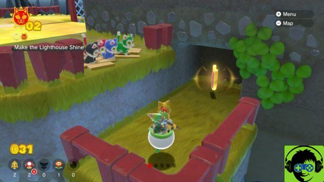 Mario 3D World: Bowser's Fury - How To Make All Cats Glow | 100% Scamper Shores Guide