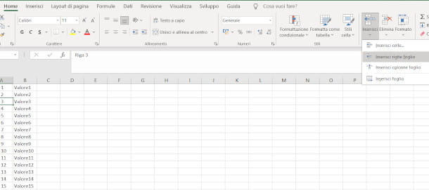 Como adicionar linhas no Excel