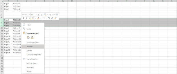 Como adicionar linhas no Excel