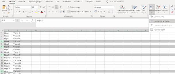 Como adicionar linhas no Excel